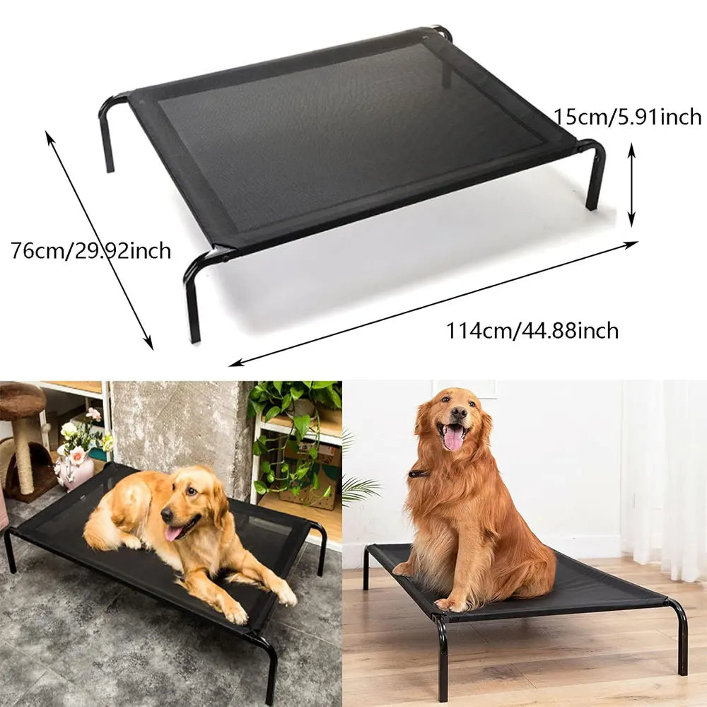 BRIEFNESS Waterproof Elevated Dog Bed with Non-Slip Feet, Breathable Mesh Washable Indoor/Outdoor Pet Sofa Bed for Camping Cats