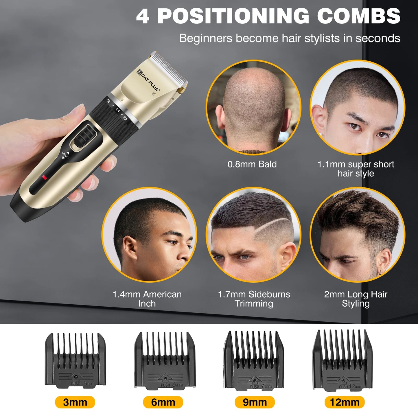 BRIEFNESS Professional pet trimmer, cordless low noise hair clipper for dogs/cats, grooming shavers for men/kids, shearing kits
