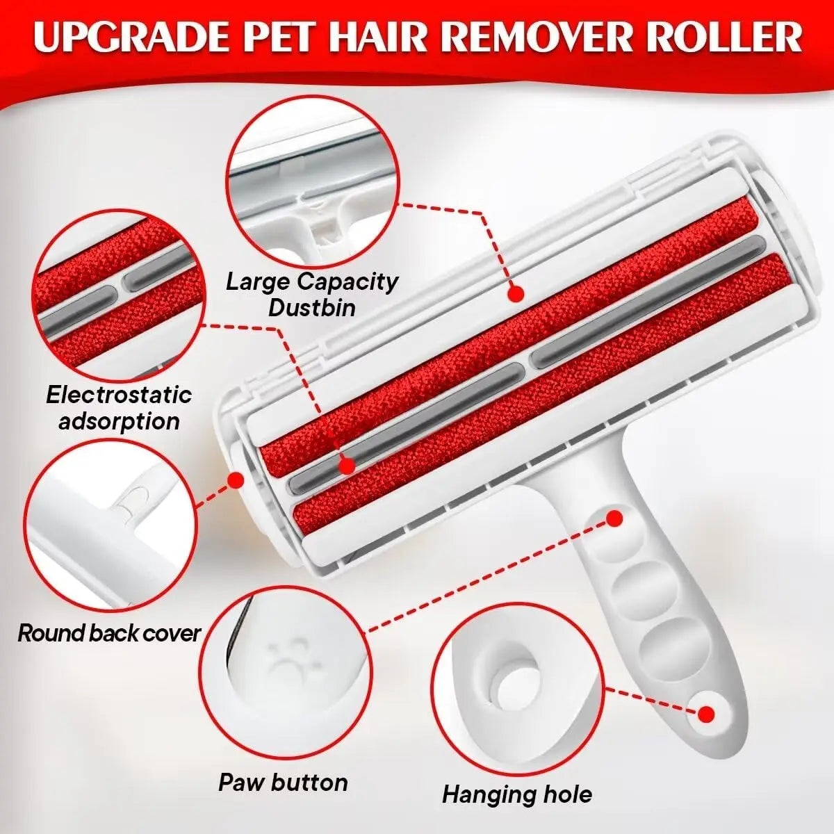 2025 update Pet Hair Remover, Washable Lint Roller for Pet Hair on Furniture Sofa Clothes ,Reuse Remove Portable Removal Tool