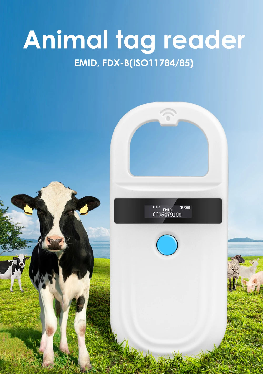 Pet ID Chip Digital Scanner USB RFID Dog Cat Animal Handheld 134.2KHz Identification Tag Card Reader Chip