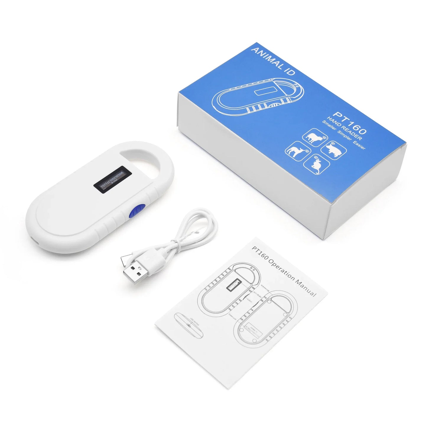 5YOA Pet Scanner OLED Display ISO11784/5 Animal Pet ID Reader Chip Transponder USB RFID Handheld Microchip Scanner for animals