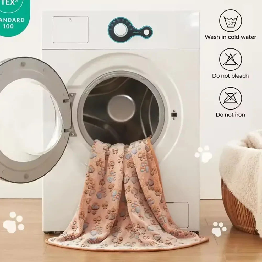 Pet Blankets Soft Fluffy Washable Dog Sleep Mat Paw Pattern Fleece Blanket for Cats Throw Warm Bed Mat for Puppies Pet Supplies