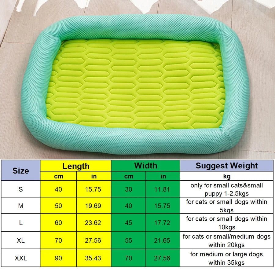 Summer Dopamine Color Matching Cooling Pet Bed,No Gel,Breathable Cat Kennel Suitable for medium and large dogs,Better With AC