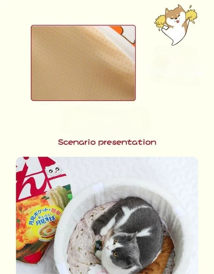 High Elasticity Dog Cat Bed Funny Removable Pet Supplies Easy To Clean Pet Accessories Printed Lamb Wool Material Cat Mats