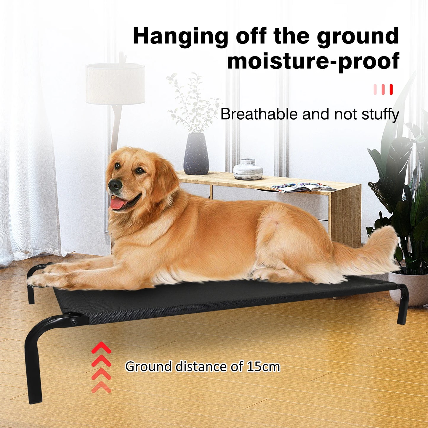 BRIEFNESS Waterproof Elevated Dog Bed with Non-Slip Feet, Breathable Mesh Washable Indoor/Outdoor Pet Sofa Bed for Camping Cats