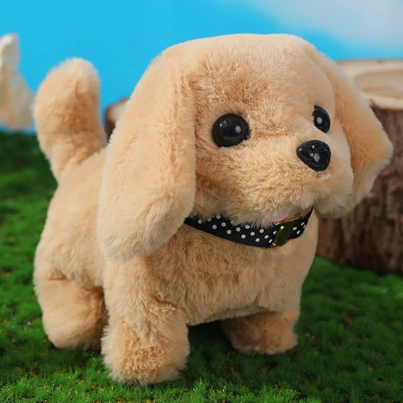 Children's Plush Toy Dog Puppy Rabbit Electronic Pet Small Golden Retriever St. Bernard Bark Walk Nod Christmas Gift 3+