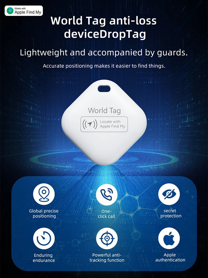 Mini Pets Tracker With Find My for Apple Smart Locator Cat Anti Lost GPS Track Finder Dog Bluetoot Tag Child Bag Wallet Key