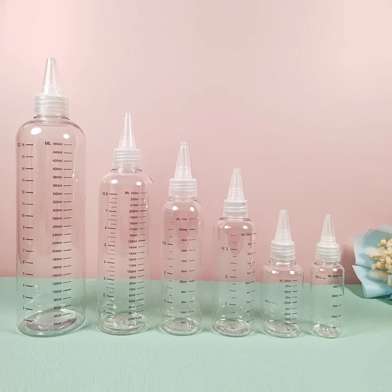 5Pcs 30/60/100/120/250/500ml Empty PET Plastic Ink Bottles With Screw-On Lids Refillable Liquid Oil Dropper Bottles Container