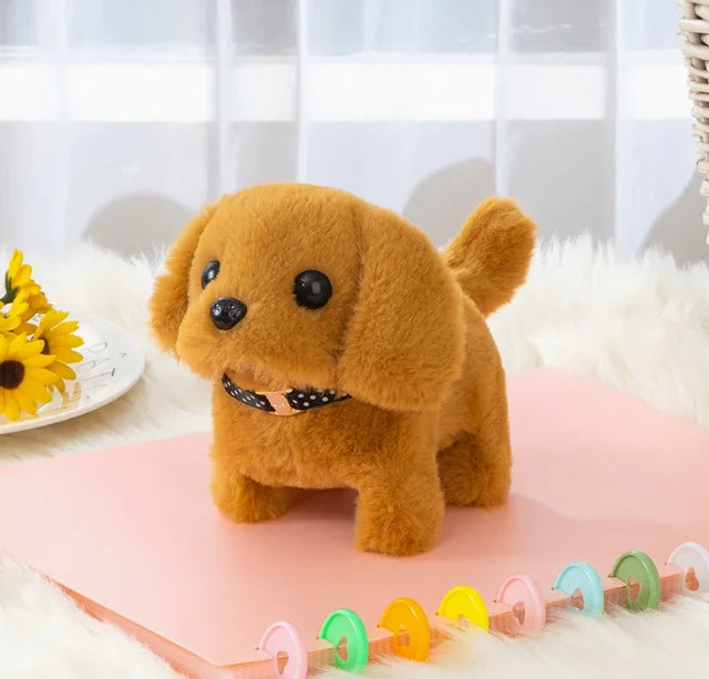 Children's Plush Toy Dog Puppy Rabbit Electronic Pet Small Golden Retriever St. Bernard Bark Walk Nod Christmas Gift 3+