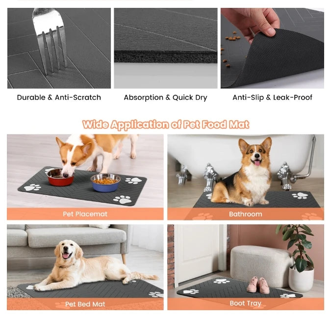 VIKAMA Pet Special Mat Pvc Waterproof Waterproof Waterproof Non-Slip Carpet Cat And Dog Feeding Leakproof Splash Proof Place Mat