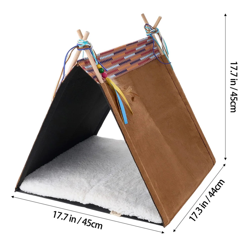 Tieker Pet Tent Cat Bed Dog House with Removable Mat Easy to Wash, Portable Dog Bed Pet Tent