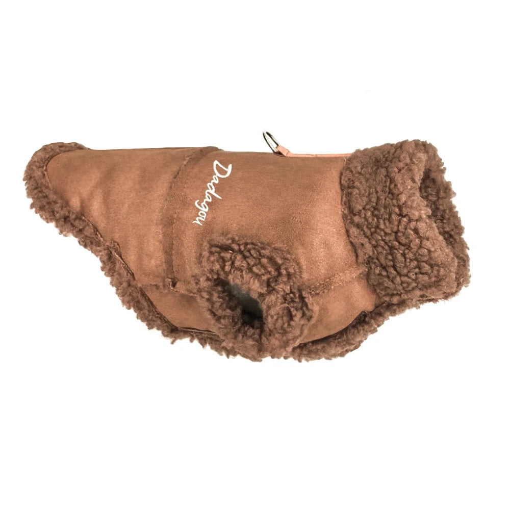 British Style Dog Jacket Lamb Fleece Winter Warm Dog Clothes for Small Dogs Puppy Costume Chihuahua Coat Pet Pug Yorkie Outfits