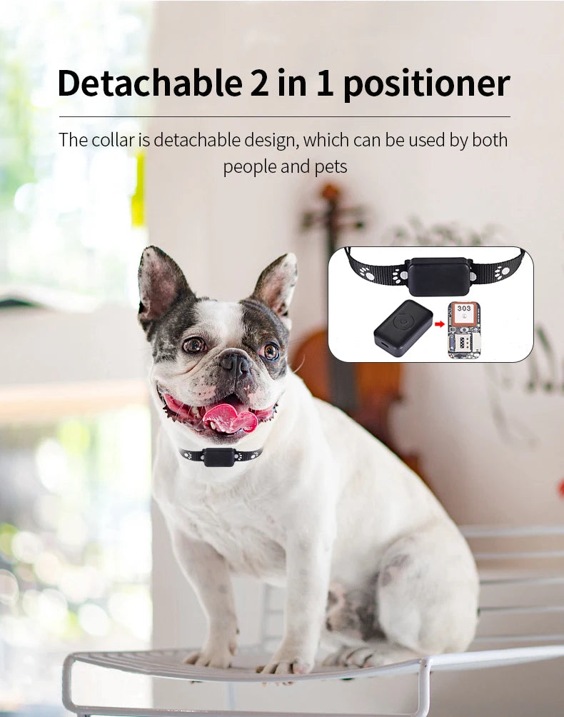Waterproof Pet GPS Tracker, Location Adjustable Collar, Real-Time Call, Remote Control GPS Locator for Cats and Dogs, GSM, AGPS,
