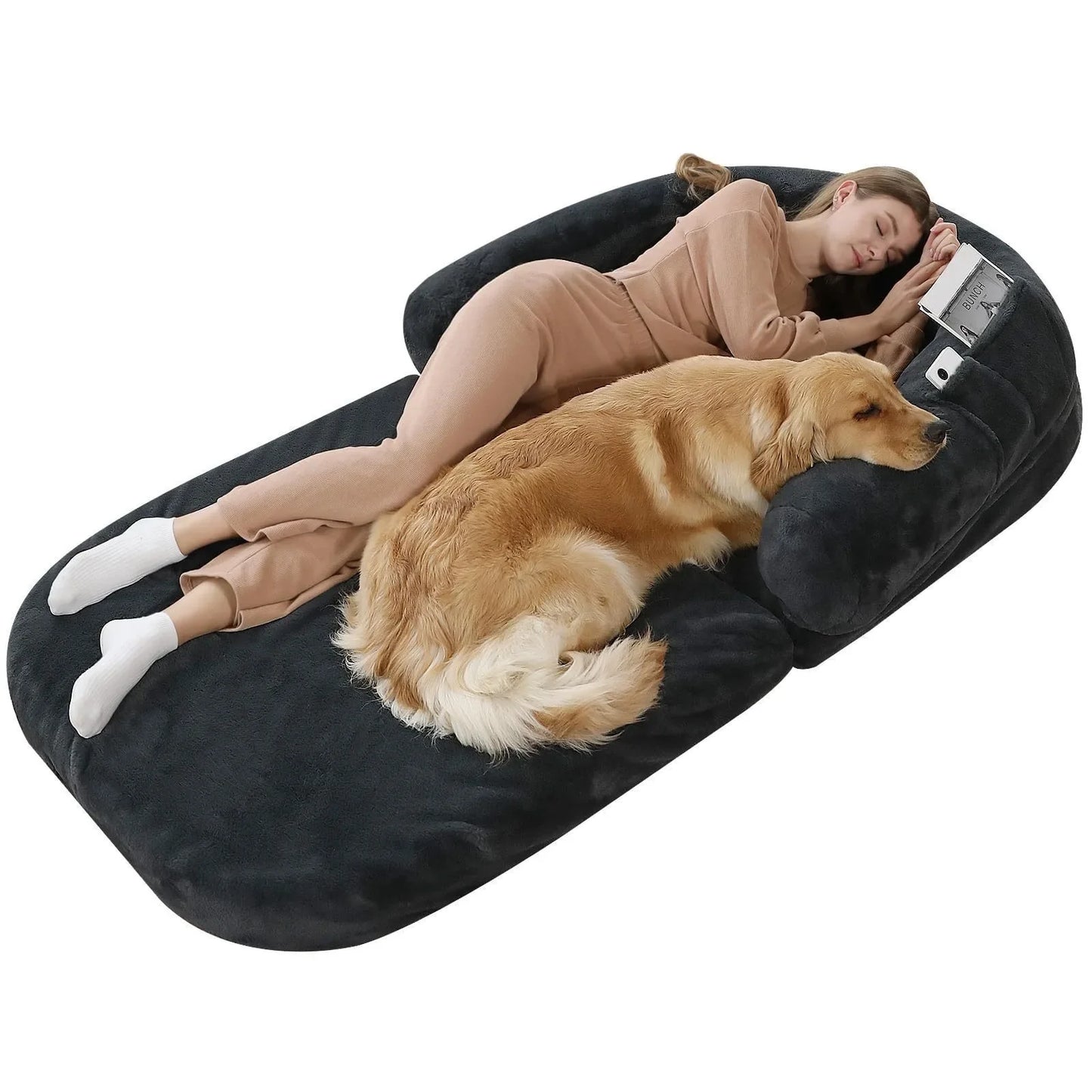 Human Pet Sofa Removable Washable Convenient Unfolding Large Dog Bed Plush Human Pet Sharing Kennel Soft Dog Cushion