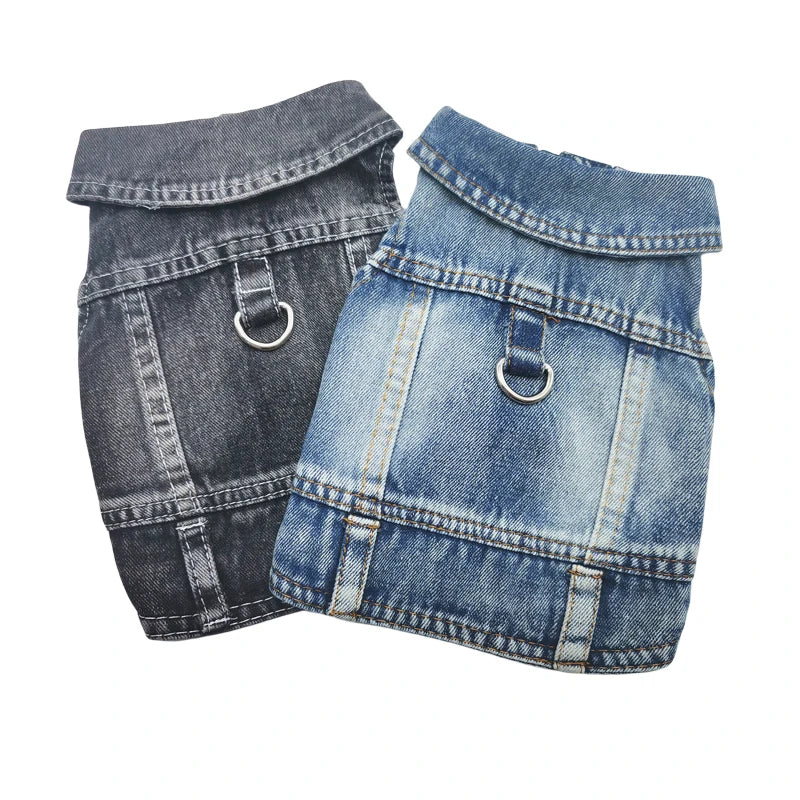 Pet Clothes Denim Dog Costume Summer Cowboy Vest Daisy Shirt Jeans Jacket Puppy Clothing for Chihuahua Yorkies