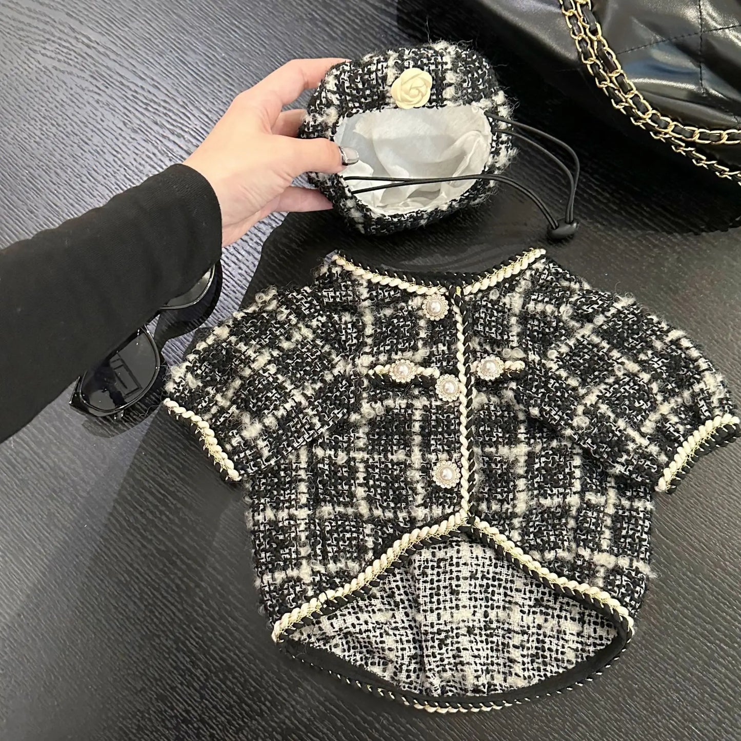 New Winter Classic Plaid Dog Clothes Exquisite Jacket And Hat Set Dog Jacket French Bulldog Schnauzer For Samll Medium Dog