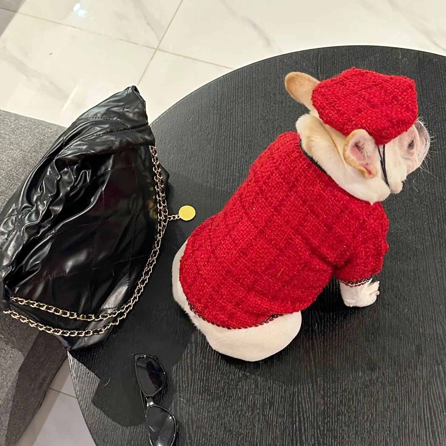 New Winter Classic Plaid Dog Clothes Exquisite Jacket And Hat Set Dog Jacket French Bulldog Schnauzer For Samll Medium Dog