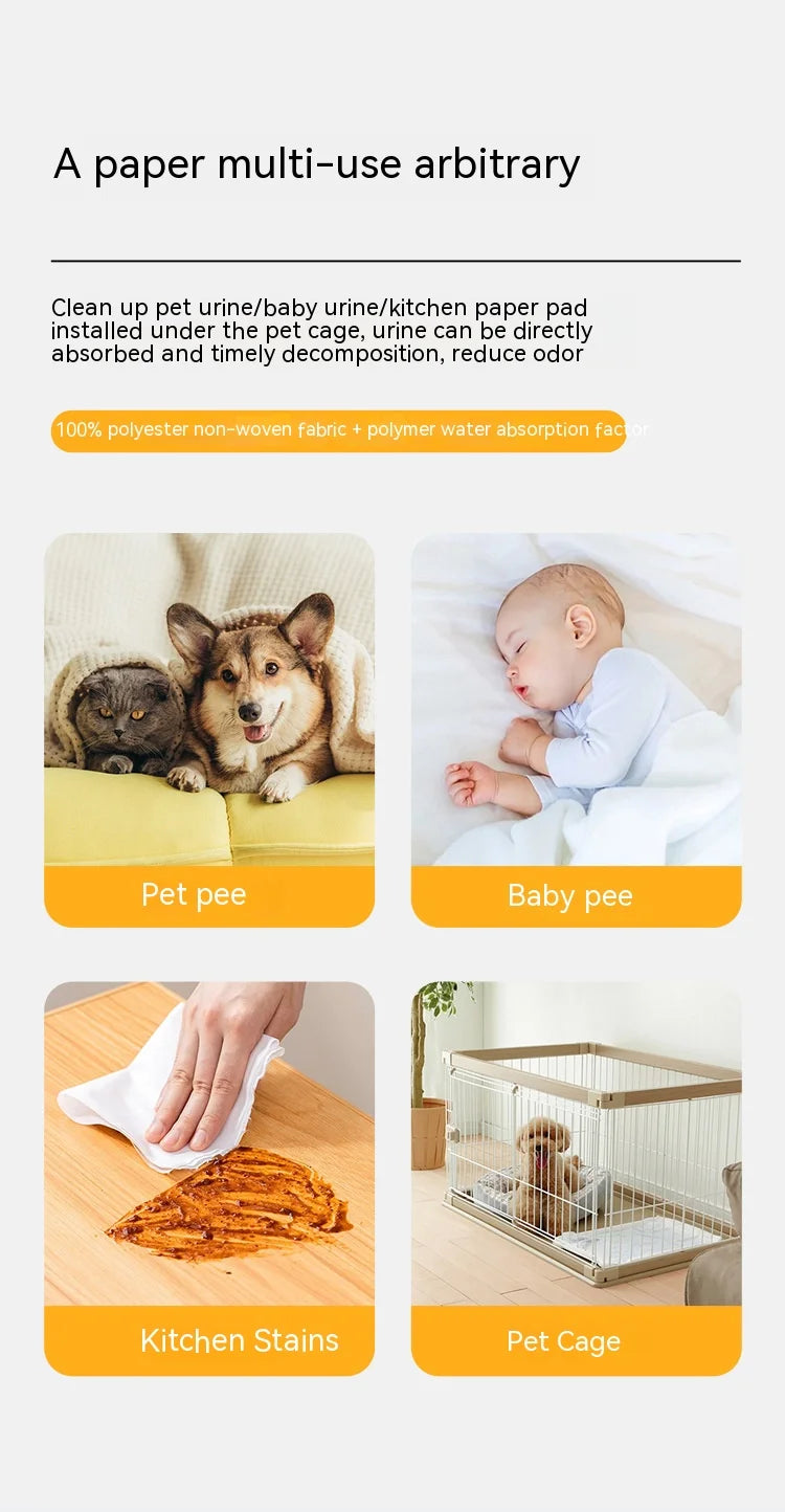 Pet Disposable Pee Paper Dog Pee Pad Suction Diaper Diaper Deodorization Pet Cat Training Toilet Supplies, Cleaning Accessories