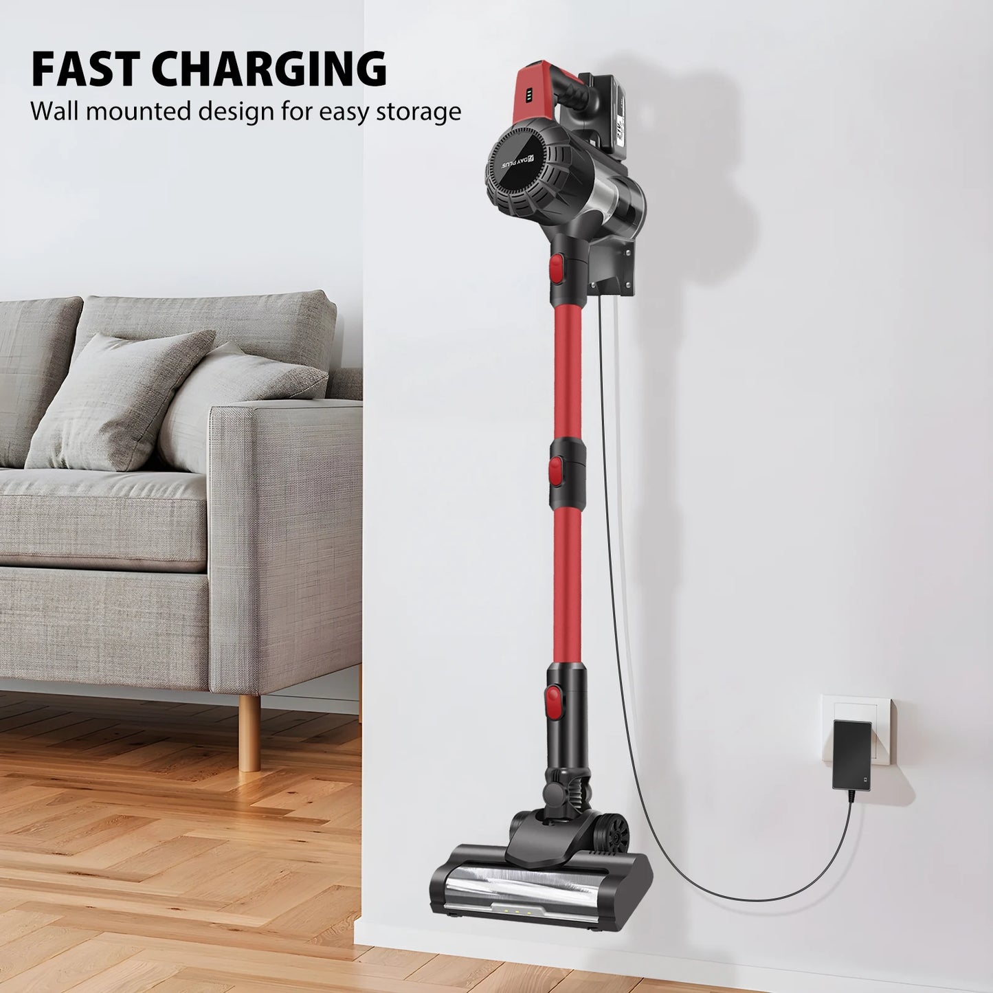 Cordless Vacuum Cleaner Poweful Vaccum Cleaner with 3000mAh Rechargeable Battery, 15KPA Powerful Pet Vacuum Cleaner