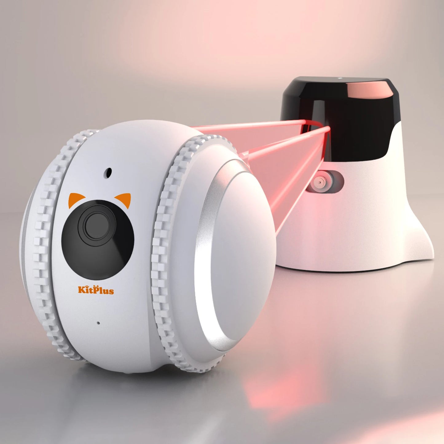 KITPLUS Pet interactive robot with 4K camera, video interaction, 12 pet teasing laser mode and voice recording, automatic charge