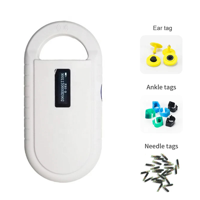 Pet Microchip Scanner Handheld Animal Chip Reader Portable RFID Reader Supports for ISO 11784/11785 FDX-B and ID64 EMID