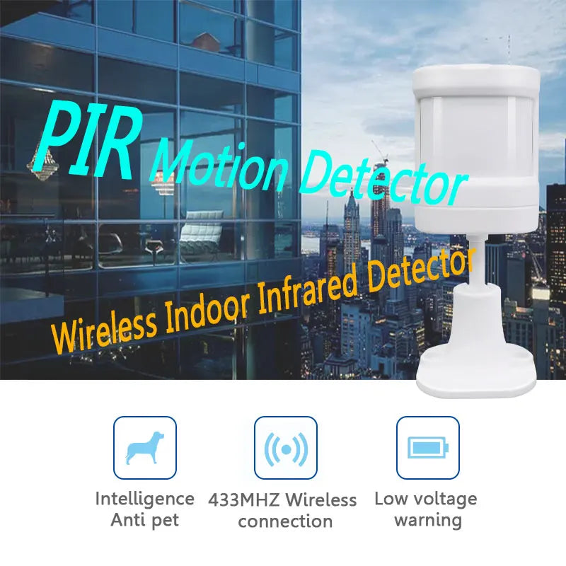 433Mhz Wireless PIR Motion Sensor Infrared Detector For Home Alarm System Intelligent Smart Home Pet Immunity With Battery