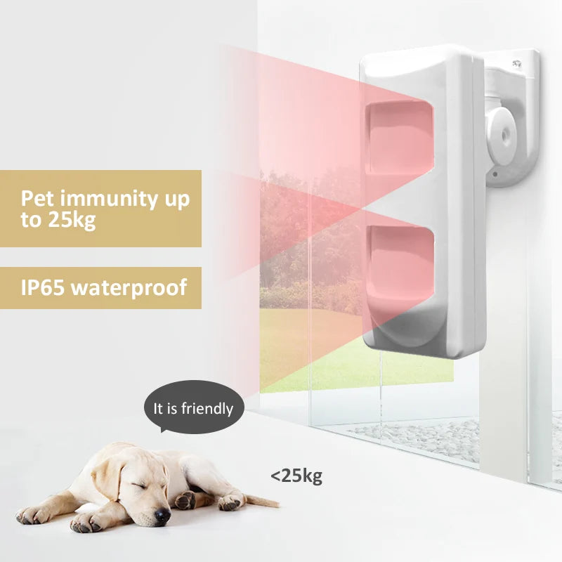 Outdoor Waterproof IP65 Pet Immune Wired Dual MW+PIR Motion Sensor Infrared Passive Detector for Smart Home Security Protection