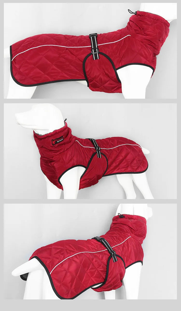 Dog Outdoor Jacket Waterproof Reflective Pet Coat Vest Winter Warm Cotton Dogs Clothing for Large Middle Dogs  Labrador