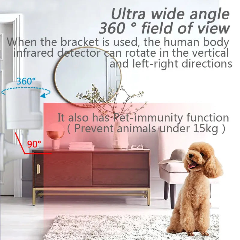 433Mhz Wireless PIR Motion Sensor Infrared Detector For Home Alarm System Intelligent Smart Home Pet Immunity With Battery