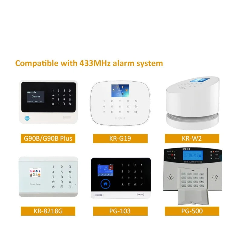433MHz Wireless PIR MW Motion Sensor 100° 12M Detection, IP65 Waterproof for Indoor/Outdoor Use, Pet Immune for Burglar Alarm