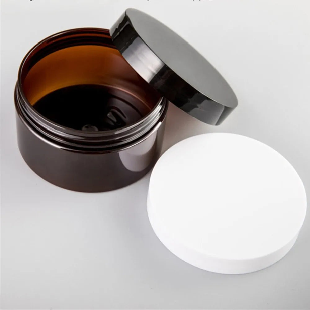 150/200ml/250/300/500g clear/amber plastic round pet jar container with aluminum /plastic cap lid for Cosmetic,food, Packaging,