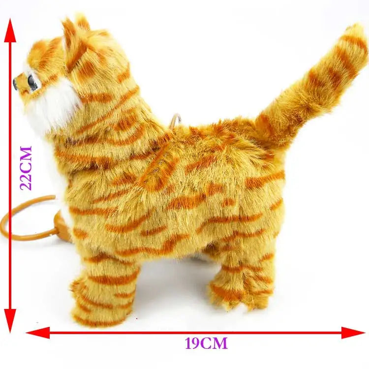 Robot Cat Electronic Plush Cat Singing Songs Dog Walk Electric Kitten Leash Control Music Kitty Pet Cute Animal Toy Kids Gift