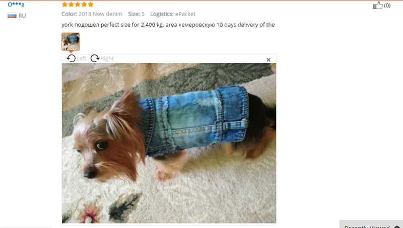 Pet Clothes for Small Medium Dogs Cool Dog Denim Jacket Puppy Sleeveless Dark Washed Jeans Costume Spring Lapel Pet Coat