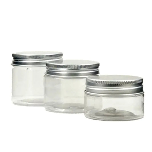 1oz 30ml/50ml/60ml/80g round plastic pet jar with gold aluminium cap ,cream    Storage sample Cosmetic  Packaging,container,pot