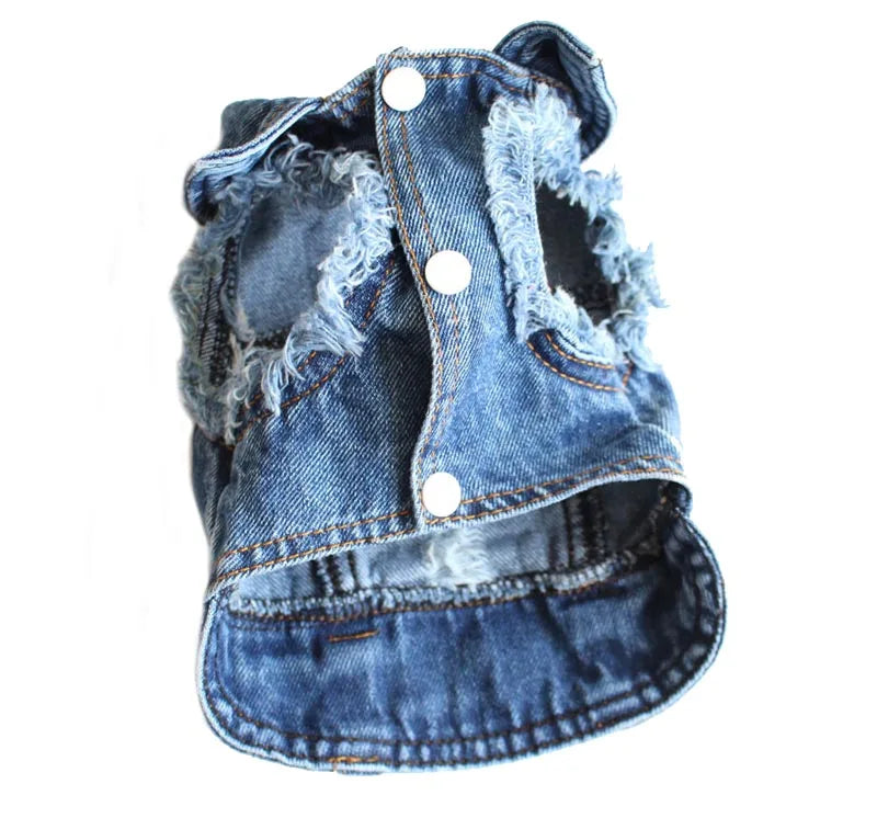 XS-2XL Denim Dog Clothes Cowboy Pet Dog Coat Puppy Clothing For Small Dogs Jeans Jacket Dog Vest Coat Puppy Outfits Cat Clothes