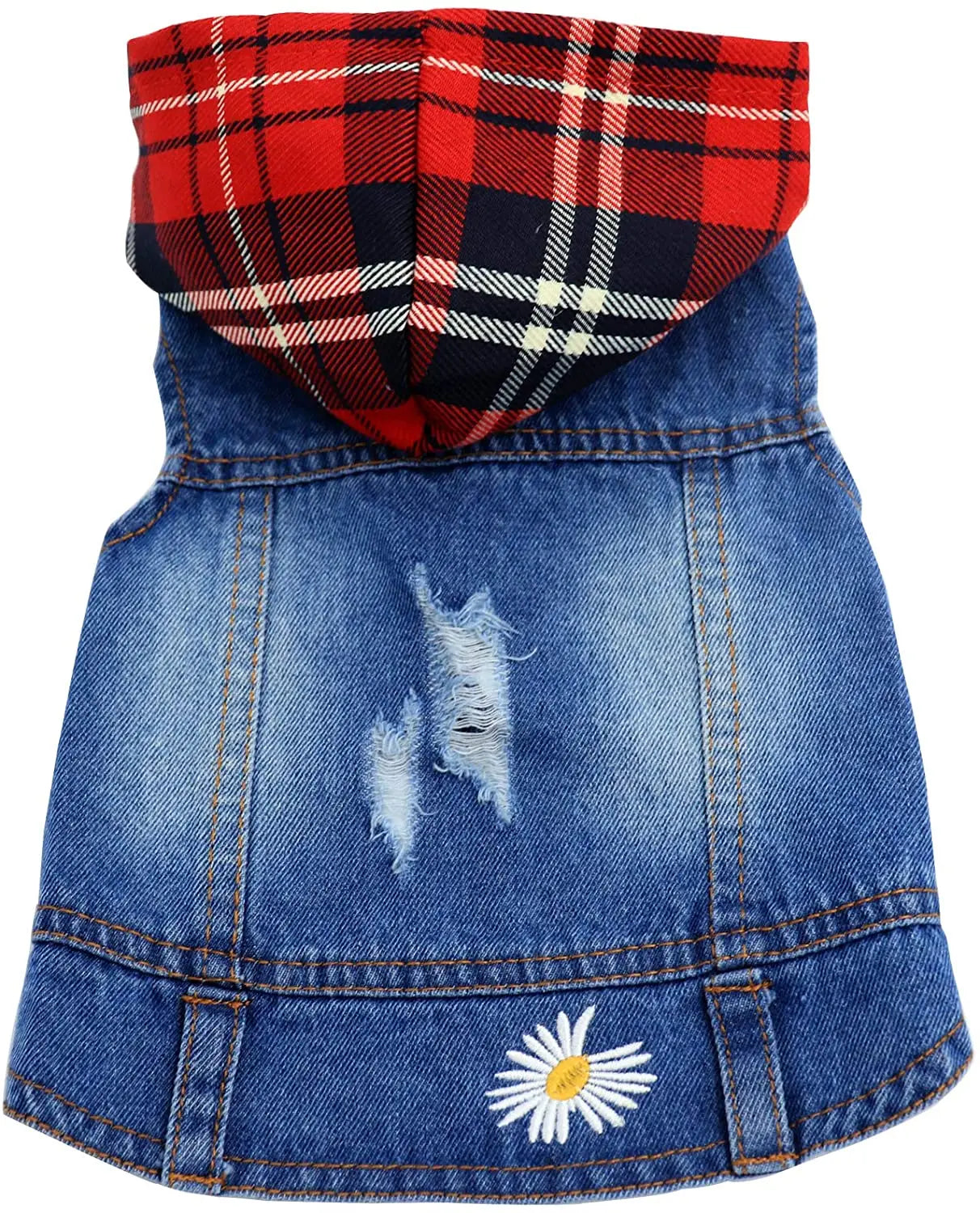 Pet Clothes for Small Medium Dogs Cool Dog Denim Jacket Puppy Sleeveless Dark Washed Jeans Costume Spring Lapel Pet Coat