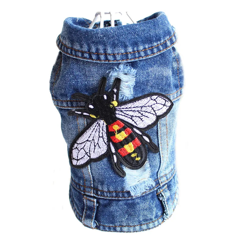 XS-2XL Denim Dog Clothes Cowboy Pet Dog Coat Puppy Clothing For Small Dogs Jeans Jacket Dog Vest Coat Puppy Outfits Cat Clothes