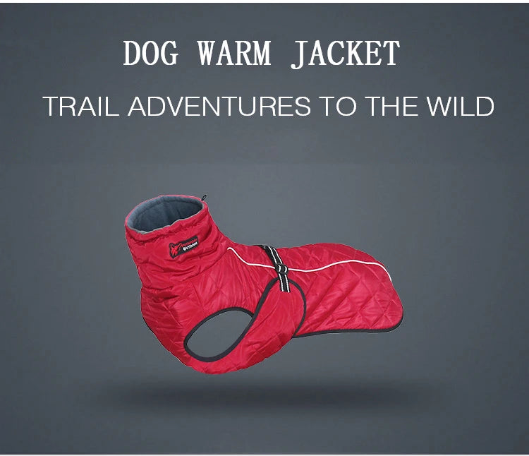 Dog Outdoor Jacket Waterproof Reflective Pet Coat Vest Winter Warm Cotton Dogs Clothing for Large Middle Dogs  Labrador