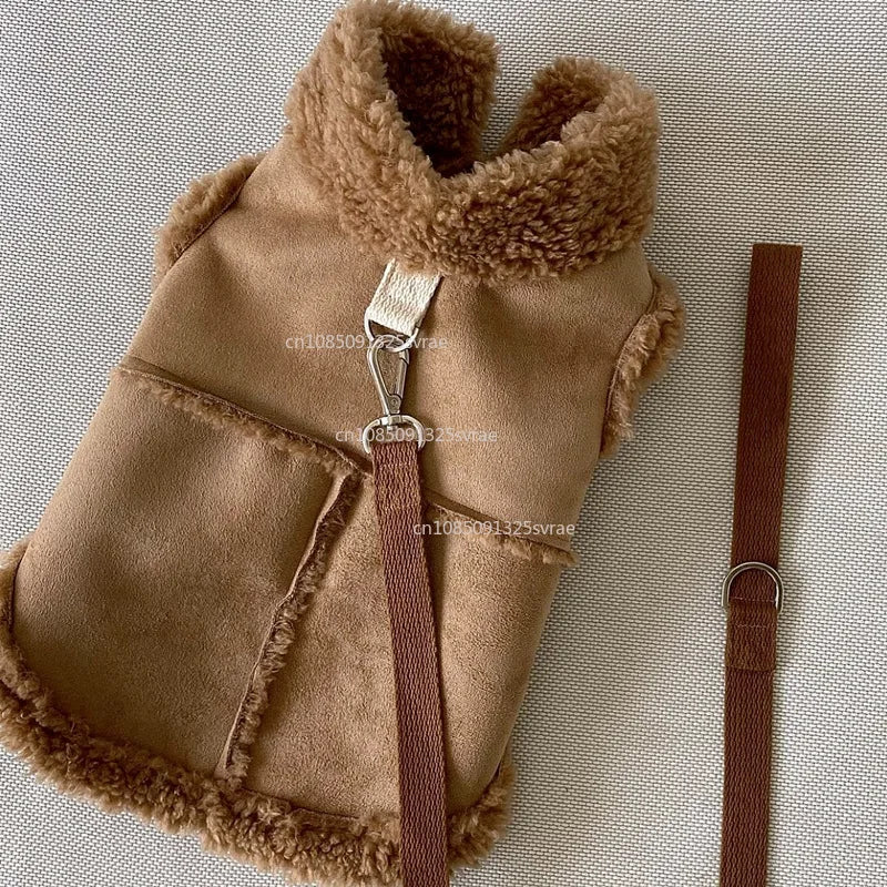 강아지옷 Dog Vests Winter Plush Warm Pet Dog Clothes For Small Medium Dogs Jackets Puppy Clothing Yorkshire Terrier ropa para perros