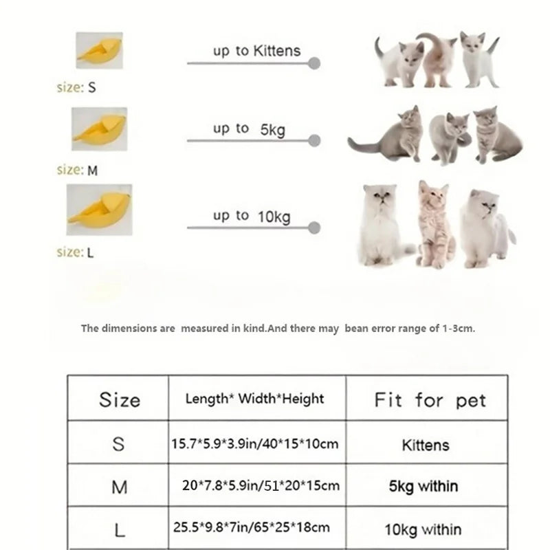 Banana Cat Bed House Cute Funny Cozy Cat Mat Beds Warm Durable Portable Pet Basket Kennel Dog Cushion Cat Supplies Multicolor