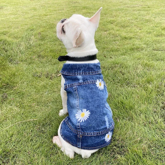 Pets Dogs Jeans Coat Jacket Towable Denim Vest Cat Puppy Spring/Autumn Clothes Apparel