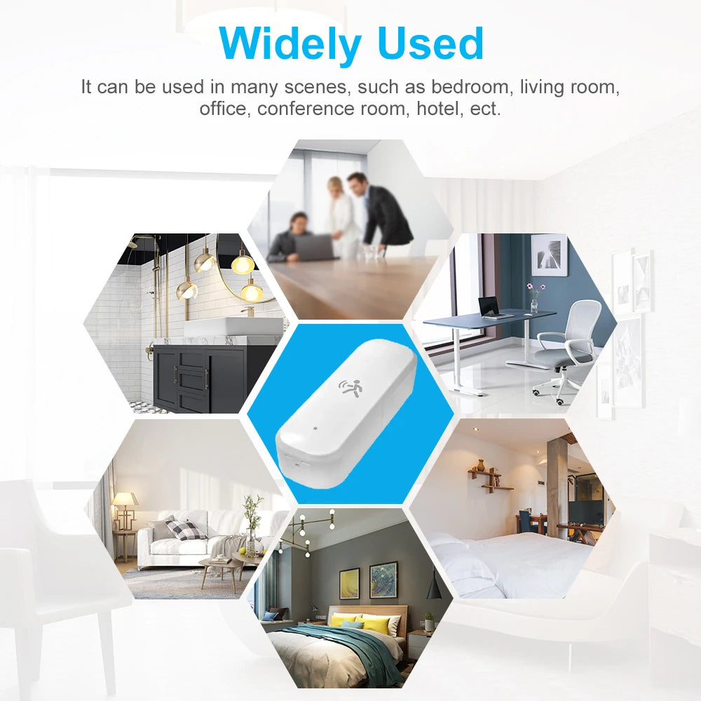Smart ZigBee Pir Motion Sensor Radar Mmwave Temperature and Humidity Sensor Security Burglar Works With Home Assistant