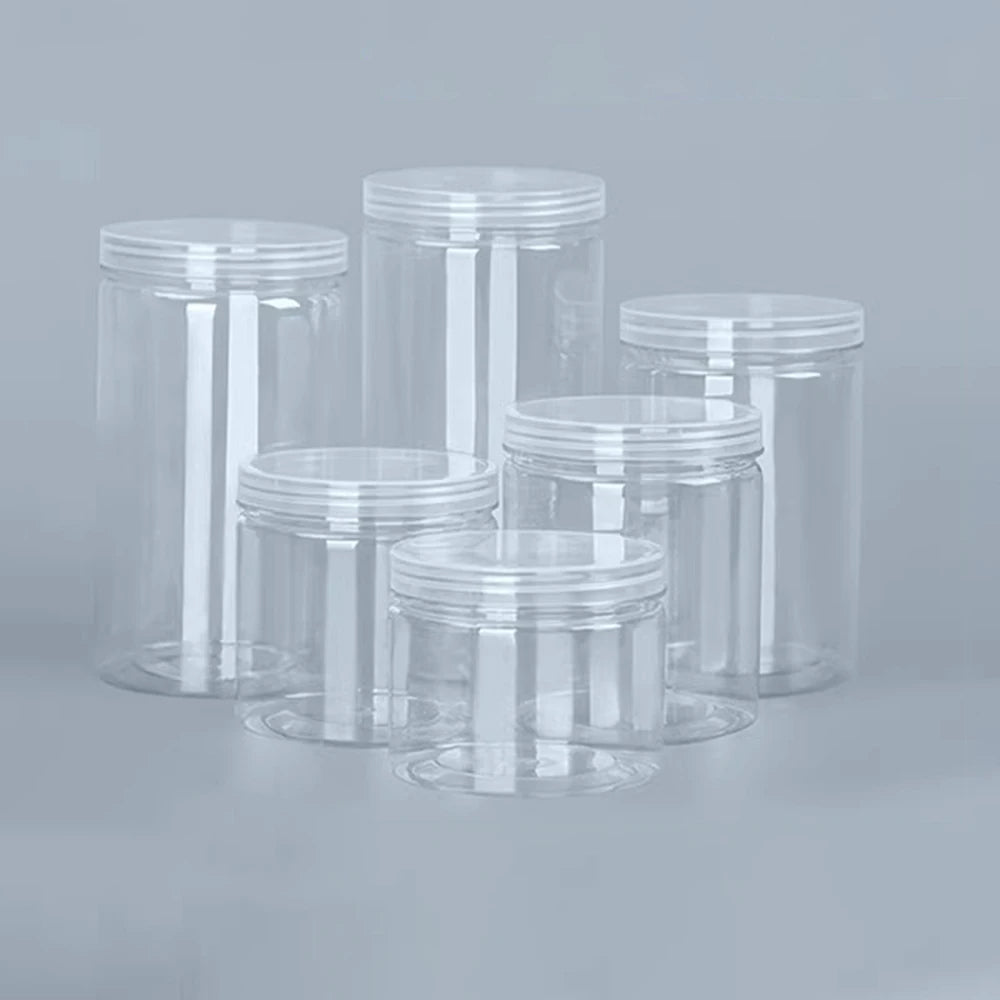 10pcs 500ml 1000ml Plastic Food Jar with Lid PET Seal Pot Empty Food Canister Storage Container Travel