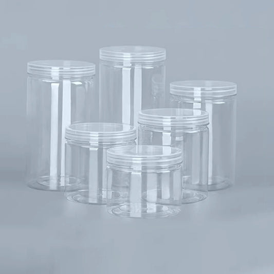 10pcs 500ml 1000ml Plastic Food Jar with Lid PET Seal Pot Empty Food Canister Storage Container Travel