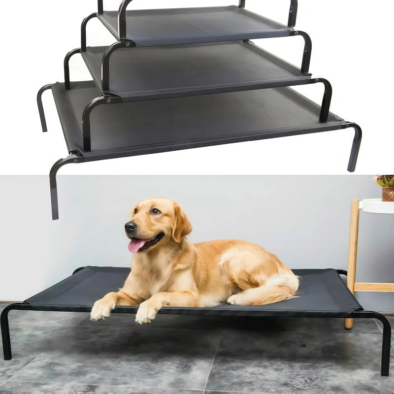 BRIEFNESS Waterproof Elevated Dog Bed with Non-Slip Feet, Breathable Mesh Washable Indoor/Outdoor Pet Sofa Bed for Camping Cats