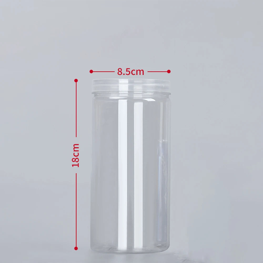 10pcs 500ml 1000ml Plastic Food Jar with Lid PET Seal Pot Empty Food Canister Storage Container Travel