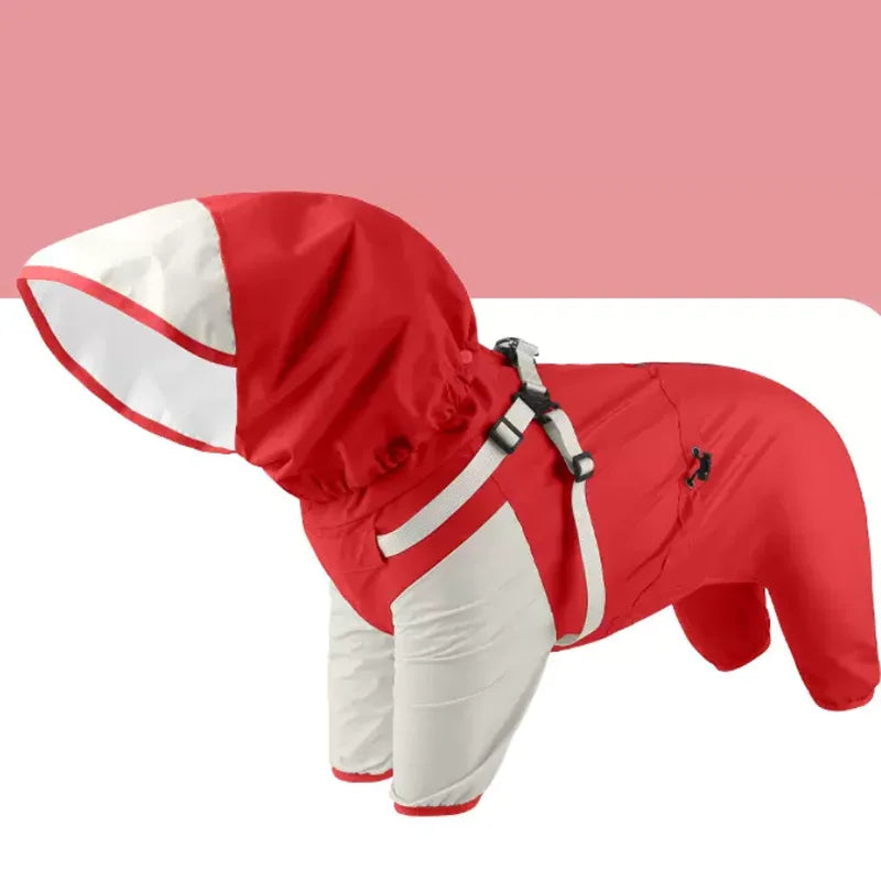 Pet Dog Waterproof Coat Puppy Hooded Jacket for Rainy Day Outdoor Dog Raincoat Reflective Clothes for Small Medium Large Dogs