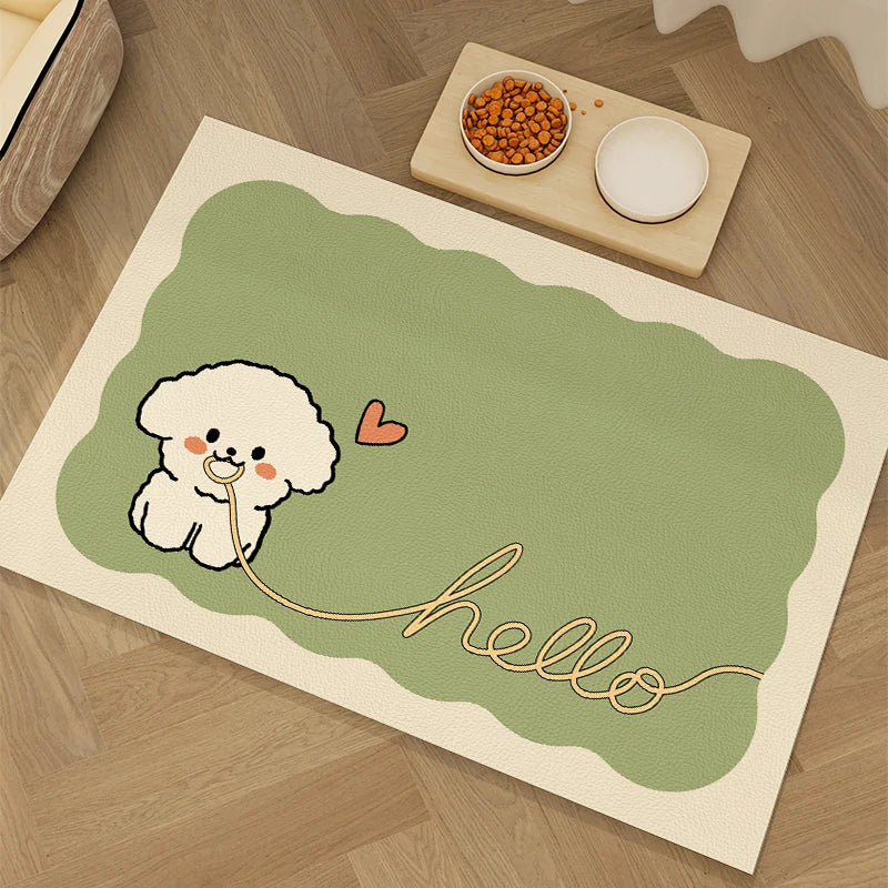 VIKAMA Pet Diatom Mud Mat For Cats And Dogs Feed Leakproof Splash Pad For Pets Drink Bowl Non-Slip Easy To Manage Floor Mat