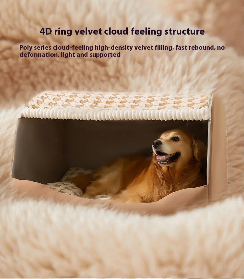 Autumn and Winter Dog Thousand Birds Grid Drawer Dog Kennel Large Dog Large Dog Kennel Deep Sleep Cat Kennel Pet Kennel