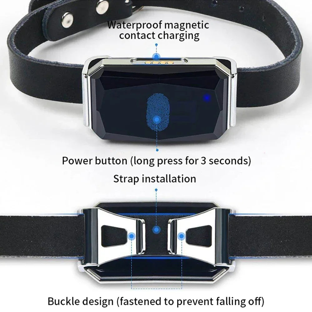 Smart GPS Pet Tracker Collar Real-Time Tracking 5m Accuracy IP67 Waterproof 10-Day Battery Geofence Alerts Dogs Cats Positioning